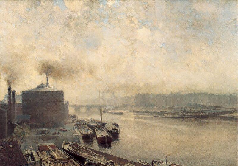 Meckel, Adolf von British Gas Works on the River Spree China oil painting art